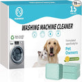 Washing Machine Cleaner Tablets-15 Pack, Formulated for Pet Owners | Compatible with HE, Top & Front Load Washer | Septic Safe | Fresh Scent | Removes Residue | Remove Stubborn Pet Hair,Residue