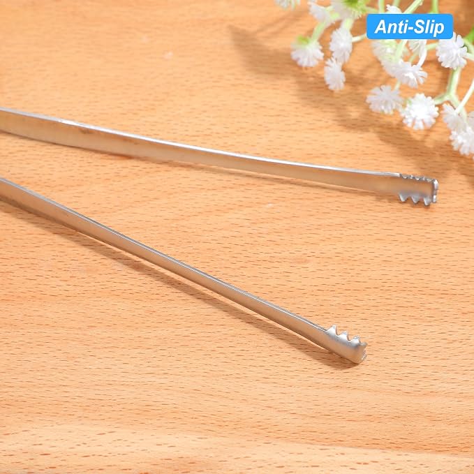 2PCS Egg Chalaza Removal Tool,Stainless Steel Small Ice Tongs | Toothed Design Eggshell Fragment Membrane Remover Tong,Multipurpose Kitchen Tool for Cooking Food Cake Bakers Pastry Chefs