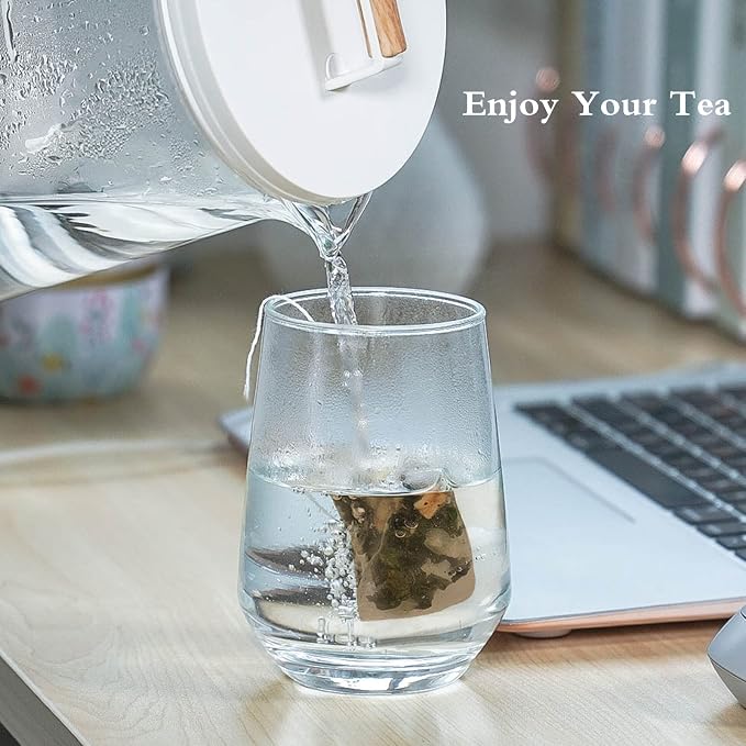 Numola Unbleached Tea Filter Bags for Loose Leaf Tea, Tea Bags Empty, Wood Pulp Filter Paper Organic Tea Infuser Bag Disposable Drawstring 100 Pcs (3.2'' x 4'')