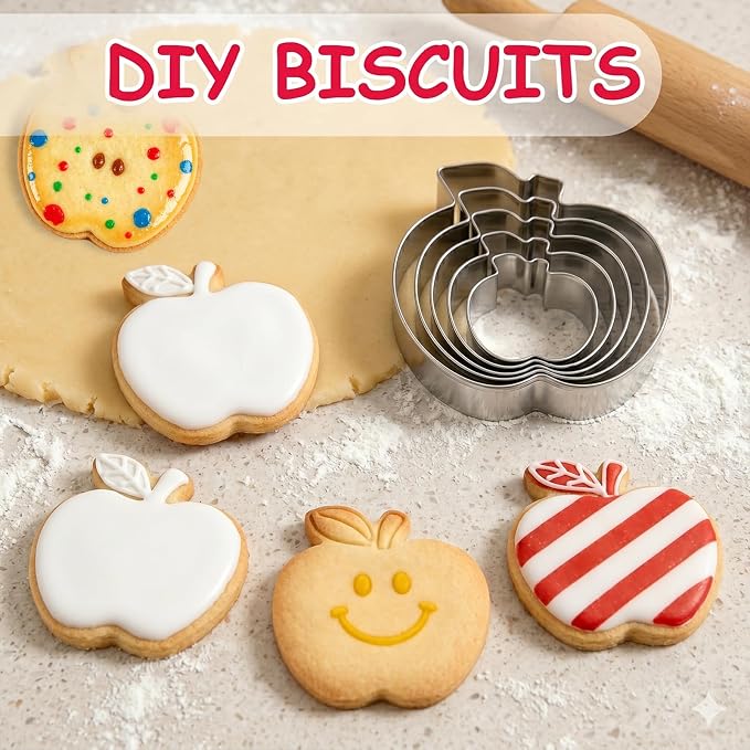 Cookie Cutters, 5 Pack (Apple)