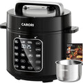 CARORI 6Qt 9-in-1 Electric Pressure Cooker,12 Presets - Quick Meals, Time-Saving, Healthy Dinner,Olla Presion, Electric Canner, Home Appliance, Small Appliance, (Black/SS)