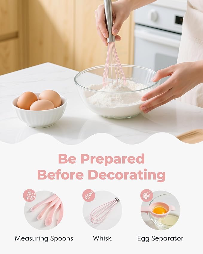 Kootek 158 Cake Decorating Kit Baking Supplies Tools for Beginners & Pros | Cake Stand Turntable, Icing Piping Tips, Disposable Reusable Pastry Bag, Spatulas, Video Tutorial, Pattern Chart