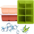 Excnorm Silicone Ice Cube Trays 3 Pack - Large Size Silicone Ice Cube Molds with Leak Proof Removable Lid Square Ice Cube Tray And BPA Free for Cocktail,Whiskey, Stackable Flexible Ice