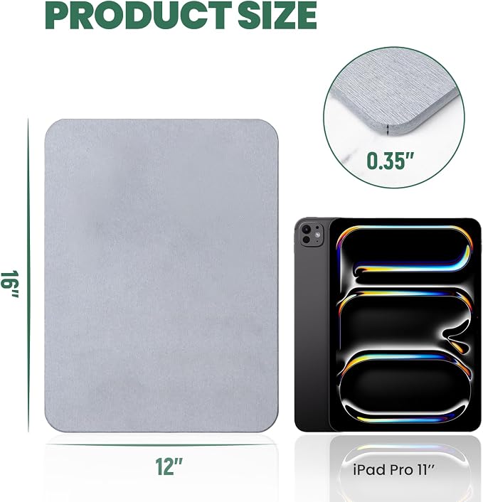 Super Absorbent Stone Drying Mat for Kitchen Counter, Fast-Drying Diatomaceous Earth Dish Drying Mats, Versatile Stone Drying Tray for Cups Dishes Bottles, Mist Gray