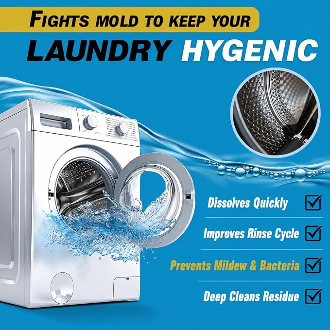 cosynee Washing Machine Cleaner, Helps Power Away Odor Causing Bacteria & Grime Deep Inside Pump, Valve & Hoses, 24 Time Release powder, 12 Month Supply