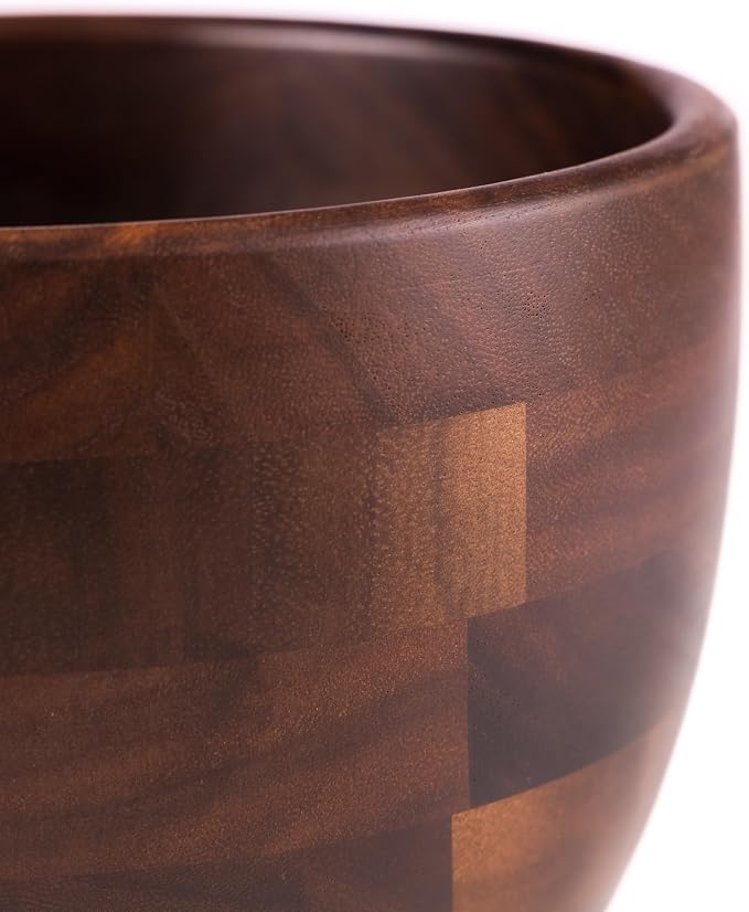 Biscuitique Premium Solid American Walnut Wood Mixing Bowl Compatible with Kitchen Aid Tilt-Head Models 4.5 Quart and 5QT Stand Mixer Wooden Bowls