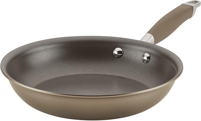 Anolon Advanced Home Hard-Anodized Nonstick Skillets (10.25-Inch, Bronze) | Premium Non Stick Frying Pan, Oven Safe to 400°F, Durable Everyday Cooking, in Bronze