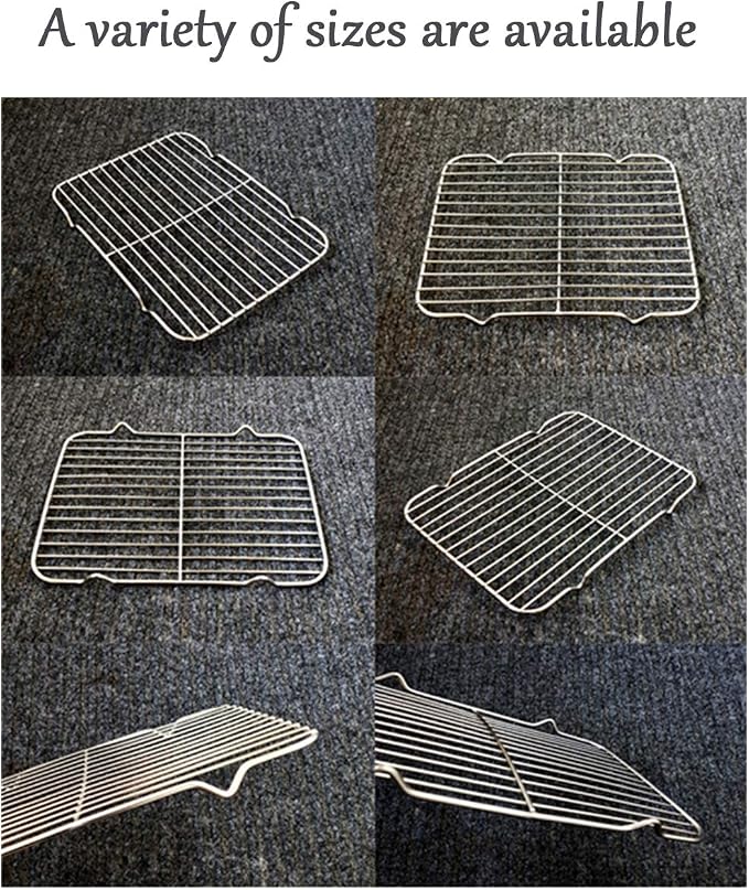 Grilling Rack Heavy Duty Wire Grate Oven Roasting Rack 5.3 x 8.75 inch Rectangle Baking Cooling Steaming with 4 Legs Stainless Steel Rack (5.3"X8.75",22.2X13.5cm)