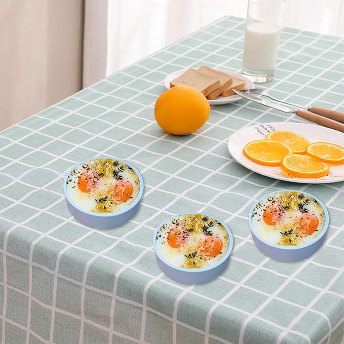 3Pcs ZHYEEDAA Air Fryer Egg Mold,Silicone Egg Molds, Individual Egg Bite Maker Reusable Egg Molds, Microwave Egg Cooker, BPA Free, Dishwasher Safe (Round3)