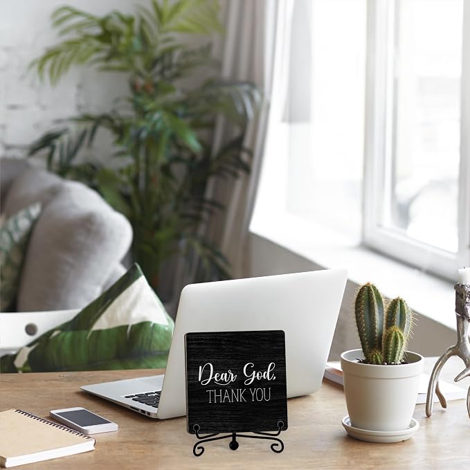 Modern Farmhouse Decor, Home Decor For Living Room, Boho Chic Aesthetic Shelf Decorations, Christian Dear God Sign, Farm House Entryway Tv Stand Fireplace Coffee Table Decoration (03)