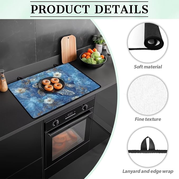 Moutain Sun Set Extra Large Silicone Stove Cover Mat 30 x 21 Inches Square Stove Cover Glass Countertop Gas Burners Protector Large Dish Drying Pad for Kitchen