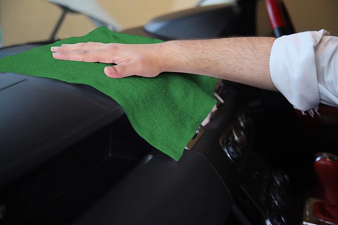 Avalon Towels Bar Towels (Pack of 120) Size 14x17 Inches – 100% Cotton, Absorbent and Reusable Cleaning Rags, Multipurpose Cleaning Towels, Terry Cloth Rags, Durable Shop Rags (Green)