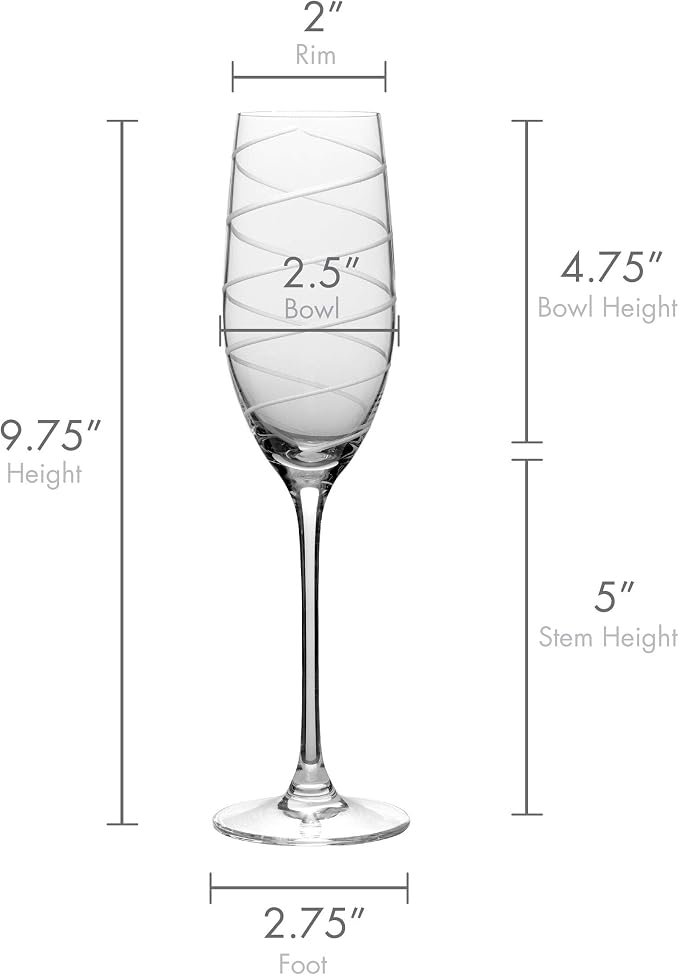Mikasa Crystal Cheers Champagne Flutes, Set of 4, 8 fluid ounces