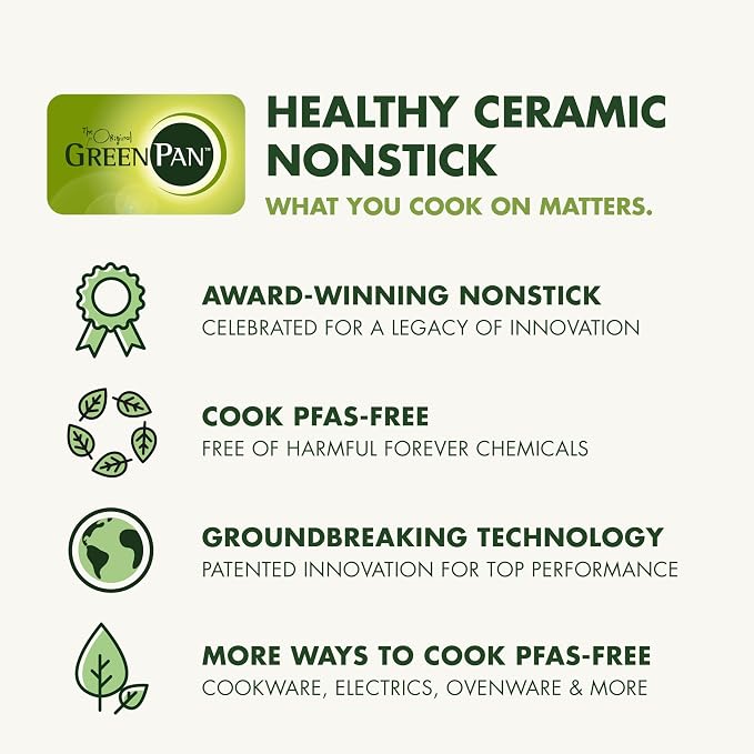 GreenPan Advanced 12" Crepe Maker, Healthy Ceramic Nonstick PFAS-Free Coating, Adjustable Temperature Control, 400°F Heating, Batter Spreader & Crepe Turner Included, Clay
