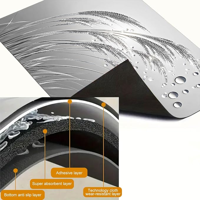 HOMETITUTE Stove Top Cover 28x20 Silver Reed Dew Diatomite Mat