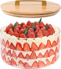 LOVYANXUE 197 oz Large Glass Salad Bowl, 10 inch Trifle Bowl with Airtight Lid, Versatile Mixing and Serving Bowl for Salad, Cake, Dessert, Baking and Party Diy, Oven, Microwave & Dishwasher Safe