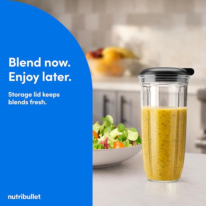 nutribullet Turbo Tumbler Edition, Personal Blender For Smoothies & Frozen Drinks, 24 Ounce Tumbler with boot, 32 Ounce Cup, Travel & To-Go Lids, 1000 Watt, Matte Black, NB30400AK