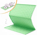 Green Silicone Dish Drying Mat for Kitchen Counter, Collapsible Trifold Large Dish Drainer Mat, Drying Mat with Hook, 24x16In Non-Slip Silicone Sink Mat, Easy to Clean