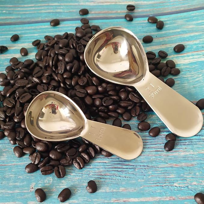CoaGu 1pc 30ml Coffee Scoop: Premium 18/8 Stainless Steel 2Tbsp Tablespoon for Accurate Coffee Brewing and Baking