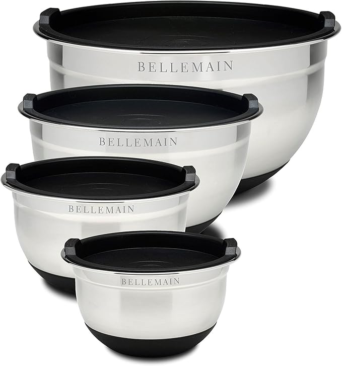Bellemain Stainless Steel Mixing Bowls with Airtight Lids Set - Set of 4