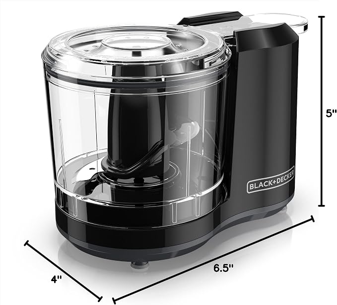 BLACK+DECKER 1.5-Cup Electric Food Chopper, One Touch Pulse, 150W Motor, Stay-Sharp Blade, Dishwasher Safe (Pack of 2)