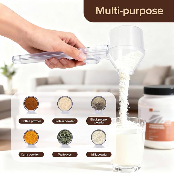 Coffee Scoop Fits Reusable K-Cups 2Tbsp, Food-Grade PCTG Funnel Scoop, Mess-Free & Precise Measuring for Coffee, Protein, Powder & Hot Cocoa (Original,1Pack)