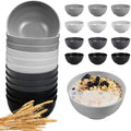 HEYCOME 12 Pcs Unbreakable Cereal Bowls Set, 26 Oz Wheat Straw Bowls Set, Microwave & Dishwasher Safe Bowls for Kitchen, Reusable Plastic Bowls for Soup, Salad and Snack, BPA Free, Multicolor