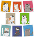 Lucomb Sedish Dishcloth (8 Pack-Cute Cat)