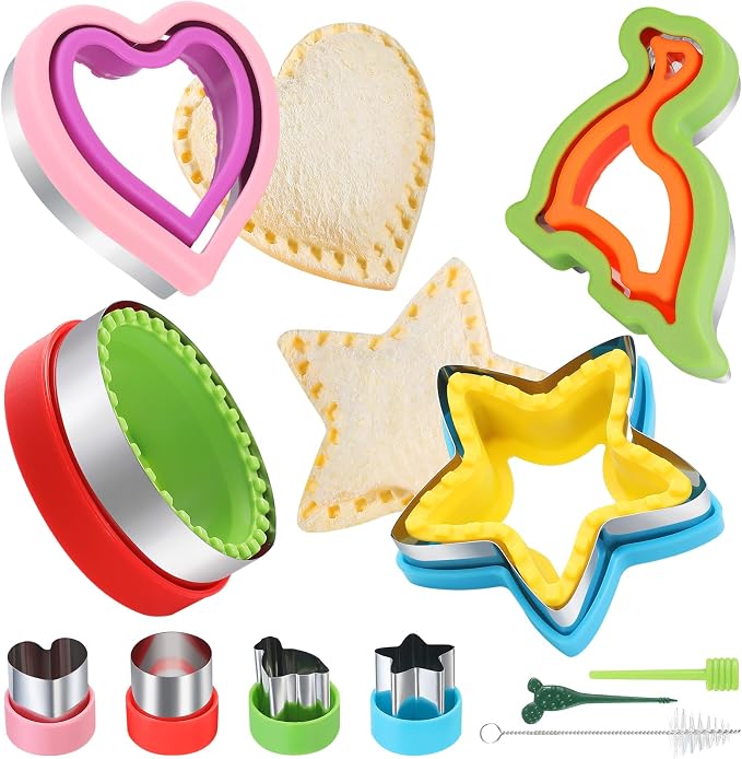 laxizar 8 Pcs Sandwich Cutter Cookie Cutter Uncrustable Bread Maker