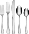 Oneida Tress 62-Piece 18/0 Silverware Set for 8, Flatware | mirror finish, dishwasher safe | includes serving spoons and utensil set | cutlery set, wedding silverware