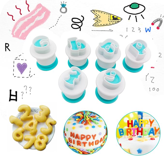 26PCS/Set Cookie Stamp Impress Cookie Cutters Alphabet Letter Cake Biscuit Mold Letter Shape DIY Cookie Biscuit Alphabet Cake Tool Embosser Cutter (Lower Case Shape with Number)