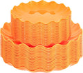 LIYH 50 Pcs Orange Scalloped Plastic Plates, Unbreakable Dishwasher Safe | BPA Free for Halloween Thanksgiving Day (25 Guests) - 10 Inch Dinner Plate and 7.5 Inch Dessert Plates