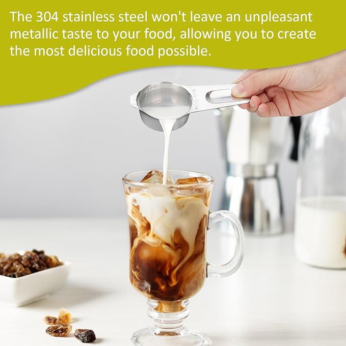 2/3 Cup (160 ml | 5.3 oz | 160 cc) Stainless Steel Measuring Cup, Metal Measuring Cup for Cooking & Baking