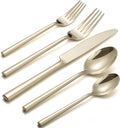 Alata Potter Champagne Gold 20-Piece Forged Silverware Set, Service for 4, Stainless Steel Flatware Set, Modern Design with Mirror Finish, Ideal for Home, Kitchen, Party, Camping