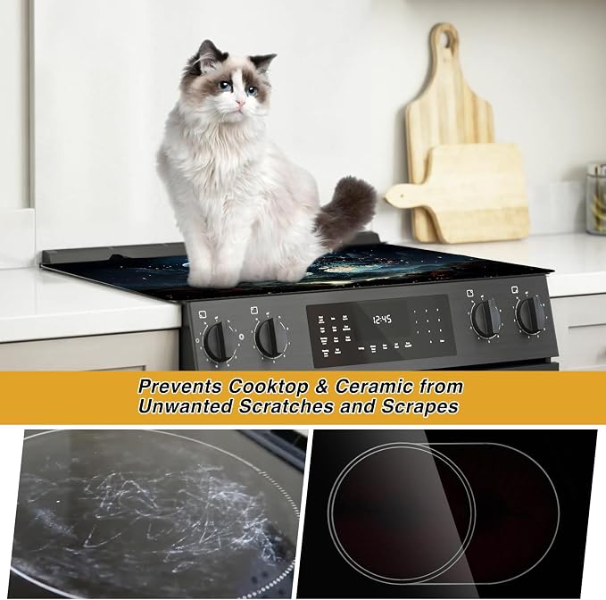 Electric Stove Top Cover, Huge Tree Pattren, 20.4 x 30.7 Inch | for Electric Glass or Ceramic Cooktop Protector, Heat Resistant Up to 400℉, Anti-Slip, Adds Counter Space, Dishwasher Safe