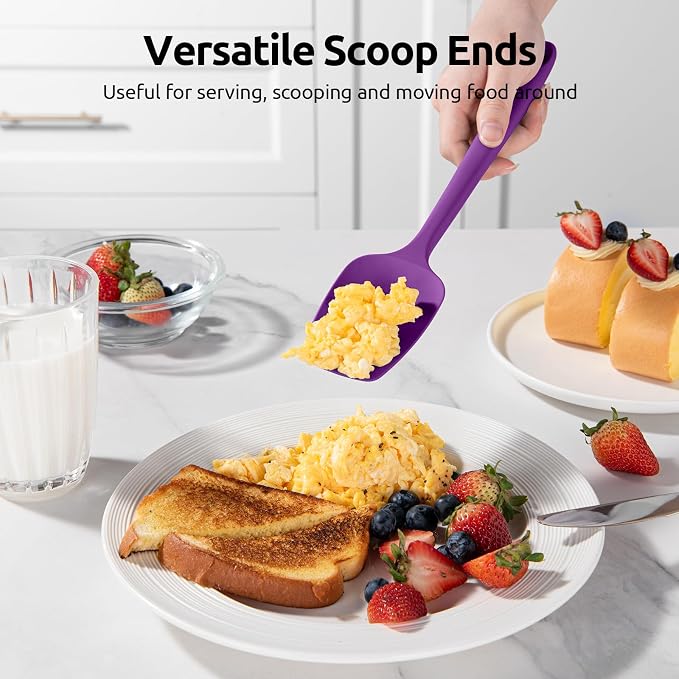U-Taste Silicone Spatula Set 600°F High Heat Resistant, 4-Pcs, Colorful | Food Grade Hot-Proof Seamless Rubber Scraper, Kitchen Flexible Silicon Cooking Utensil Set, Diswasher Safe Baking Supplies