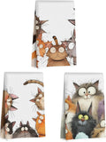 3 Pcs Cute Cat Kitchen Towels, Funny Cats Gifts Absorbent Hand Towels-02 | Cat Dish Cloths for Drying Dishes, Cats Waffle Dish Towels for Kitchen Home Bathroom Decor, Cat Lover Gifts for Women Mom