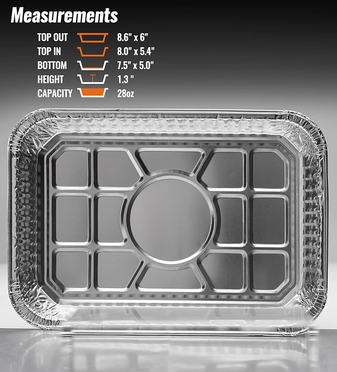 NUPICK 20 Pack 6415 Drip Pans Compatible for Weber | Aluminum Pans for Weber Spirit Series, Genesis Series, Q Series Grills, Disposable Aluminum Foil Grease Trays, 8.5" x 6"