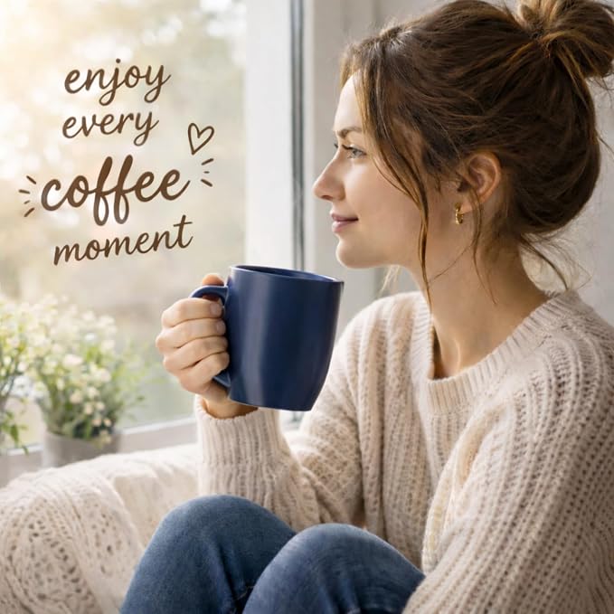 AmorArc 16 oz Coffee Mugs Set of 6, Large Ceramic Coffee Cups Set | Classic Coffee Mugs Set for Men,Women,Tea/Latte/Cappuccino/Cocoa. Dishwasher&Microwave Safe