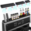 Foeacry Magnetic Stove Top Shelf 30"/24"/20", 3-Piece Silicone Over the Stove Shelf Spice Rack & Spice Organizer — Heat Resistant, No Drill Kitchen Storage Organizer for Gas & Electric Stoves