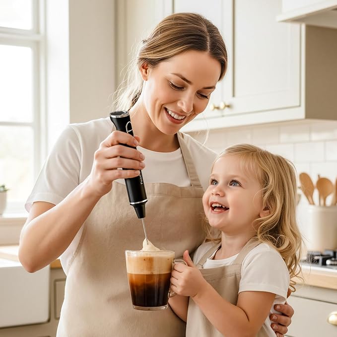 MF06 Rechargeable Milk Frother 1800 Mah with 9 Speed and 3 Frother, LED Display Screen, Storage Stand, for Coffee Milk Foam, Cappuccino, Latte, Keto Diet, Protein Powder, Matcha, Bulletproof