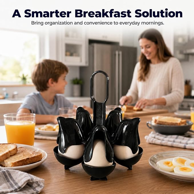 Asltw Egg Holder Rack, Dolphin Egg Poacher for 5 Eggs & 10 Egg Storage | Food-grade PP egg holder designed for cooking, refrigerator storage, and convenient breakfast serving in compact kitchens