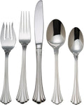 Reed & Barton 1800 5-Piece 18/10 Silverware Set for 1, Flatware | silver, dishwasher safe | includes knives, forks, and spoons | heavy duty, cutlery set for kitchen and dining, utensil set