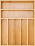 Besilord Silverware Organizer Kitchen Drawer Organizer Utensil Organizer Bamboo Silverware Holder Cutlery Organizer in Drawer Flatware Organizer Tray(7 slots, Natural