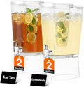 Lifewit 2 Gal Drink Dispenser with Fruit Infuser & Leak-Proof Spigot, 2 Pcs | BPA-free Plastic Beverage Container with Stand, Large Capacity for Lemonade Stand & Mimosa bar, Pitcher for Juice, Tea, Soda