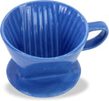 Pour Over Ceramic, Coffee Dripper Ceramic Coffee Maker,Blue | 3 Holes Flat Bottom, Porcelain Slow Filter Cone for Travel, Camping, Office, Home, Coffee Maker Brew