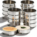 16packs English Muffin Rings Crumpet Rings 4 Inch Stainless Steel Double Rolled Tart Ring Nonstick Metal Round 4'' Ring Molds for Baking Cookies, Pancakes, Pastry