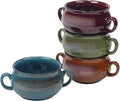 Stoneware 24oz Reactive Glaze Soup Crocks Set of 4: Perfect for soups, stews, and casseroles. Unique reactive glaze, oven-safe, microwave- and dishwasher-friendly with easy-grip handles for serving.