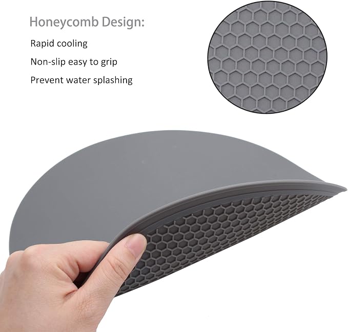 Tongjude Silicone Microwave Mat - 11.7" x 11.7" - Non-Slip Silicone Trivet, Hot Pot Holder, Jar Opener, Dishwasher Safe