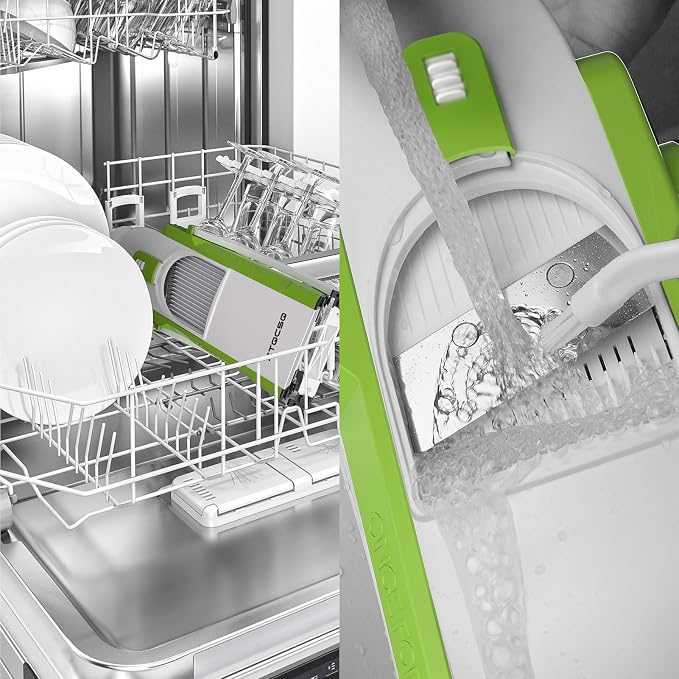 Safe Mandoline Slicer for Kitchen, Vegetable & Food Cutter, Easy to Clean | Safe Mandoline Slicer for Kitchen, Easy to Clean/Storage, Potato Slicing,Strips,Shredding,Dicing,Cleaning brush(Green)